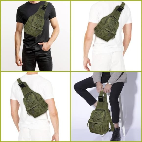 DEILAI Fishing Bag Fishing Tackle Backpack with Rod Holder Waterproof Gear Sling - Picture 3 of 7